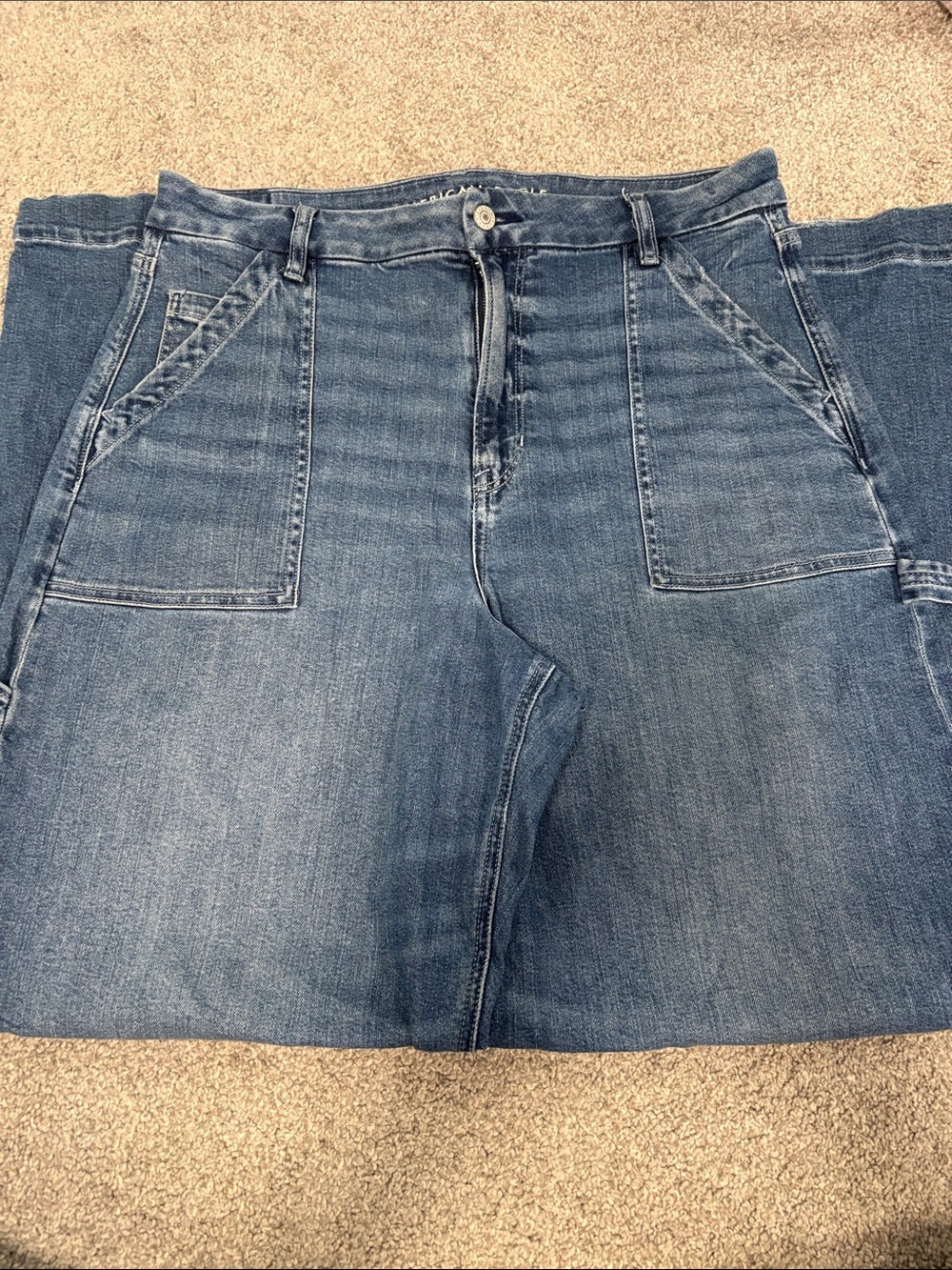 American Eagle Curvy Super High Ruse Baggy Wide Leg Jeans - Picture 4 of 7